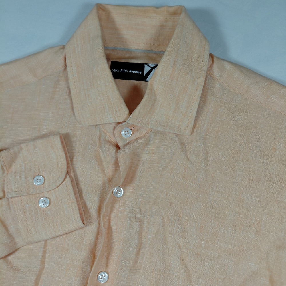 Saks Fifth Avenue Men's Peach Button-Down Shirt